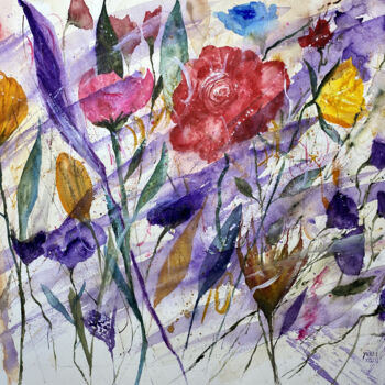 绘画 标题为“Il campo dei fiori…” 由Yūrei, 原创艺术品, 水彩