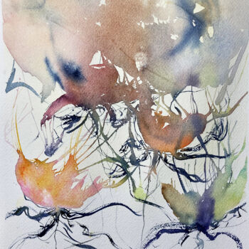 Peinture intitulée "Il giorno. Alla fin…" par Yūrei, Œuvre d'art originale, Aquarelle