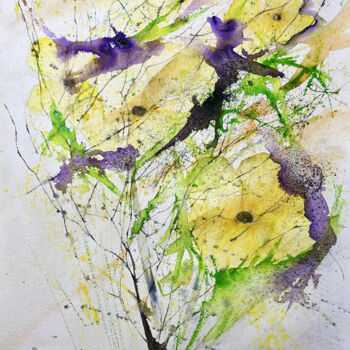 Painting titled "L'annuncio" by Yūrei, Original Artwork, Watercolor