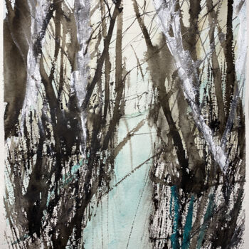 Painting titled "Il sottobosco" by Yūrei, Original Artwork, Watercolor