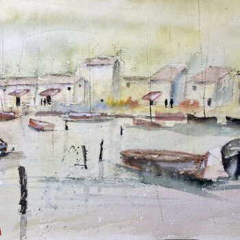Painting titled "Giornata così..." by Yūrei, Original Artwork, Watercolor