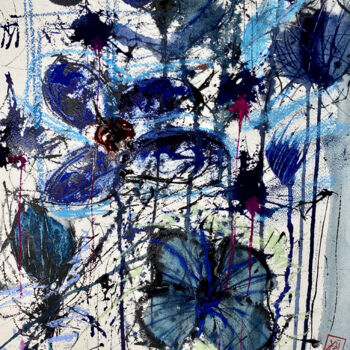 绘画 标题为“I fiori del blu” 由Yūrei, 原创艺术品, 水彩