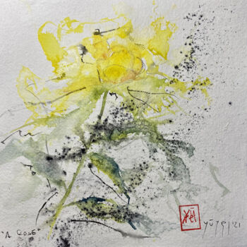 Painting titled "Acquarellini - A ro…" by Yūrei, Original Artwork, Watercolor