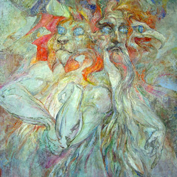 Картина под названием "Cherub #4" - Yuri Avalishvili, Подлинное произведение искусства, Масло