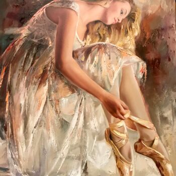 Картина под названием "Ballerina" - Yuri Kovachev, Подлинное произведение искусства, Масло Установлен на Деревянная панель