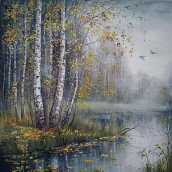 Painting titled "Breath of autumn" by Yurij Komyakov, Original Artwork, Tempera