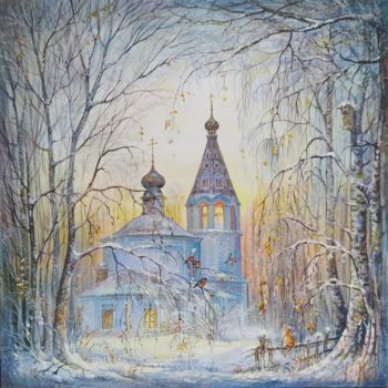 Painting titled "Cathedral of the As…" by Yurij Komyakov, Original Artwork, Tempera