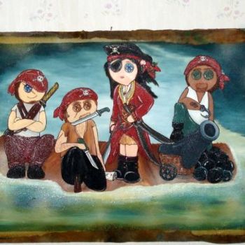 Pintura intitulada "piratas" por Yuri.Maia, Obras de arte originais
