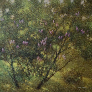 Painting titled "Lilac" by Juri Makarenko, Original Artwork, Oil