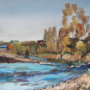 Painting titled "Nice spring day" by Yuriy Karnaukhov (Gyuriykar8), Original Artwork, Oil Mounted on Wood Stretcher frame