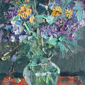 Painting titled "Summer bouquet" by Yuriy Karnaukhov (Gyuriykar8), Original Artwork, Oil