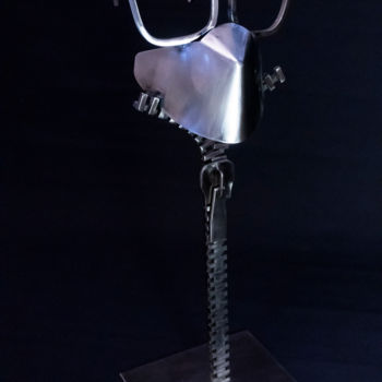 Sculpture titled "Faceless COVID Award" by Yuriy Kraft, Original Artwork, Metals