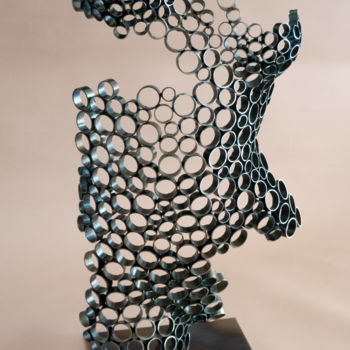 Sculpture titled "Steel Chrochet IV" by Yuriy Kraft, Original Artwork, Metals