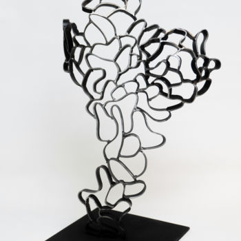 Sculpture titled "Steel Chrochet III" by Yuriy Kraft, Original Artwork, Metals