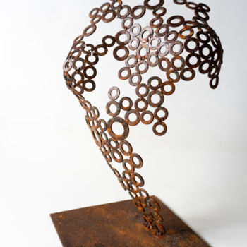Sculpture titled "Steel Crochet II" by Yuriy Kraft, Original Artwork, Metals