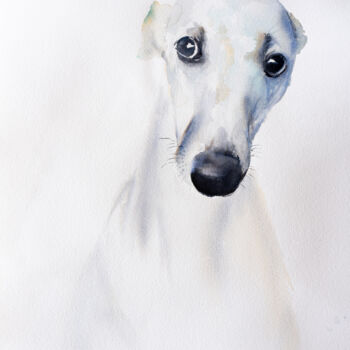 Malarstwo zatytułowany „***Greyhound I***” autorstwa Yuriy Kraft, Oryginalna praca, Akwarela