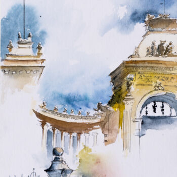 Painting titled "***Marseille II, Fr…" by Yuriy Kraft, Original Artwork, Watercolor