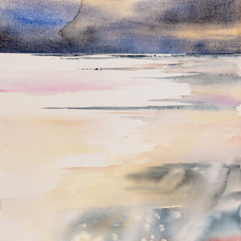 Malerei mit dem Titel "***Abstract Landsca…" von Yuriy Kraft, Original-Kunstwerk, Aquarell