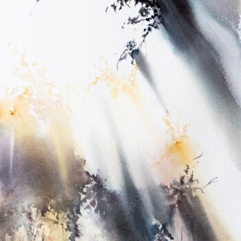 Malarstwo zatytułowany „***Forest Light II*…” autorstwa Yuriy Kraft, Oryginalna praca, Akwarela