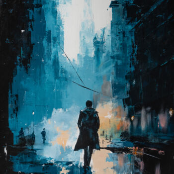 Malarstwo zatytułowany „"Lost in Metropolis"” autorstwa Yuriy Kraft, Oryginalna praca, Akryl