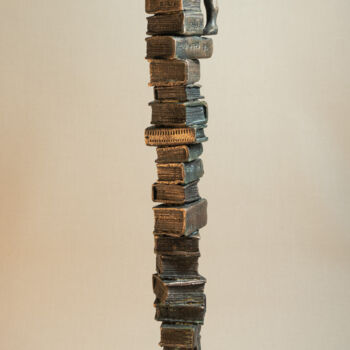 Sculpture titled ""Bookworm X"" by Yuriy Kraft, Original Artwork, Bronze