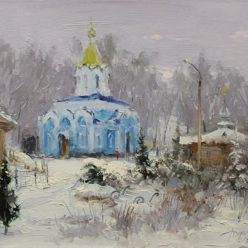 Painting titled "Winter Dream" by Yuriy Demiyanov, Original Artwork, Oil Mounted on Wood Stretcher frame