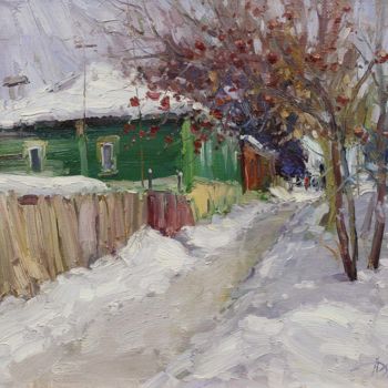 제목이 "Rowan in winter"인 미술작품 Yuriy Demiyanov로, 원작, 기름 나무 들것 프레임에 장착됨