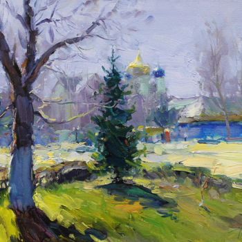 Картина под названием "Spring!... Ringing!" - Yuriy Demiyanov, Подлинное произведение искусства, Масло Установлен на Деревян…