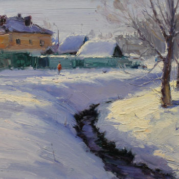 Peinture intitulée "Snowdrift" par Yuriy Demiyanov, Œuvre d'art originale, Huile