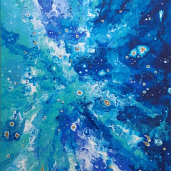 Painting titled "GALAXY- original pa…" by Alexandra Dobreikin, Original Artwork, Acrylic Mounted on Wood Stretcher frame