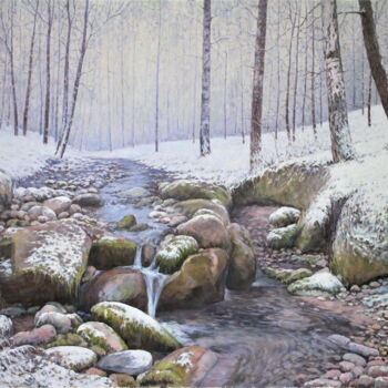绘画 标题为“Mountain Creek” 由Yury Sapozhnikov, 原创艺术品, 油
