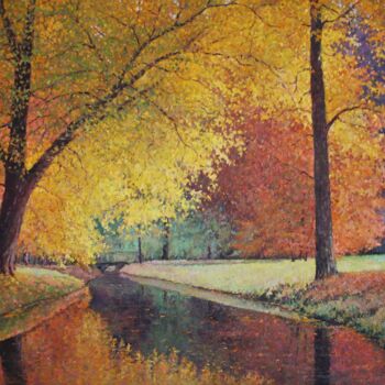 Painting titled "Autumn in the Cathe…" by Yury Sapozhnikov, Original Artwork, Oil