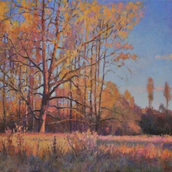 Malerei mit dem Titel "autumn fire" von Yury Sapozhnikov, Original-Kunstwerk, Öl