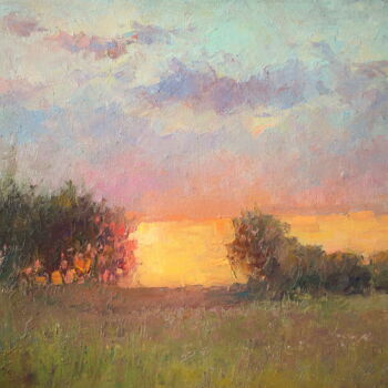 Painting titled "the last sunbeam" by Yury Sapozhnikov, Original Artwork, Oil
