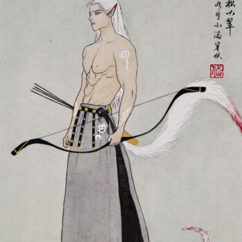 Pittura intitolato "Jio Wei 2" da Yuxiang Liu, Opera d'arte originale, Inchiostro