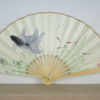 Pintura intitulada "Eventail n°1" por Yuxiang Liu, Obras de arte originais, Pigmentos