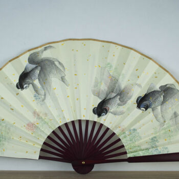 Картина под названием "Eventail "mo lan 2 "" - Yuxiang Liu, Подлинное произведение искусства, Пигменты