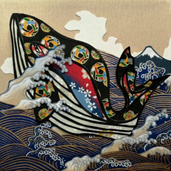 Collages intitolato "Whale" da Yuzuko Sudo, Opera d'arte originale, Collages