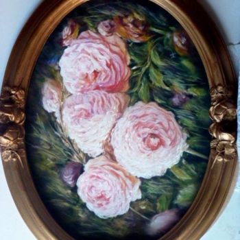 Painting titled "VIEILLES ROSES" by Yva Arvis, Original Artwork, Pastel