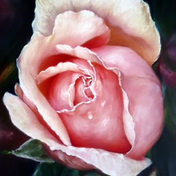 Peinture intitulée "ROSE LAURETTE" par Yva Arvis, Œuvre d'art originale, Pastel