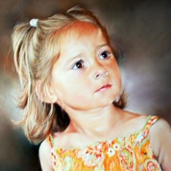 Painting titled "ANGELE" by Yva Arvis, Original Artwork, Pastel