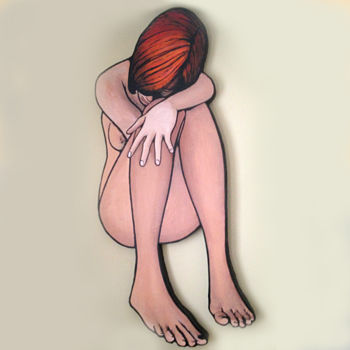 Γλυπτική με τίτλο "tristesse" από Yvan Bruyère, Αυθεντικά έργα τέχνης, Ακρυλικό
