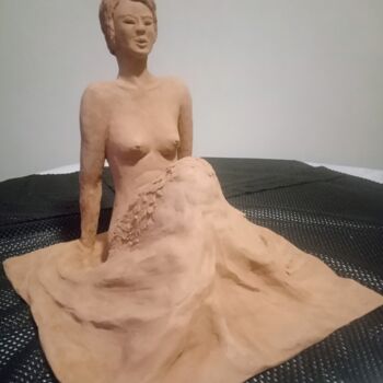 Sculpture titled "Inès" by Yveline Corbard, Original Artwork, Clay