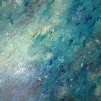 Peinture intitulée "Bleu infini" par Yveline Corbard, Œuvre d'art originale, Acrylique