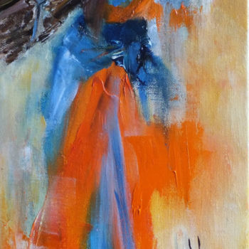 Pintura titulada "Masaï porteuse de f…" por Yveline Javer, Obra de arte original, Oleo