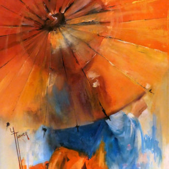 Картина под названием ""Promenade"" - Yveline Javer, Подлинное произведение искусства, Масло