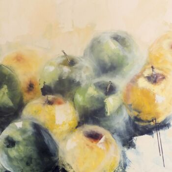 Painting titled "Plaisirs fruités" by Yveline Javer, Original Artwork, Oil