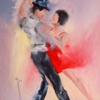 Peinture intitulée "Tango" par Yveline Javer, Œuvre d'art originale, Huile