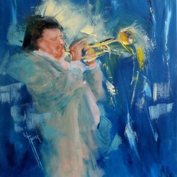 Schilderij getiteld "JAZZ" door Yveline Javer, Origineel Kunstwerk, Olie