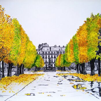 Painting titled "Le cours Cambronne…" by Yves Briais, Original Artwork, Acrylic